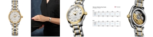 Longines Women's Swiss Automatic Master Diamond Accent 18k Gold and Stainless Steel Bracelet Watch 26mm L21285777